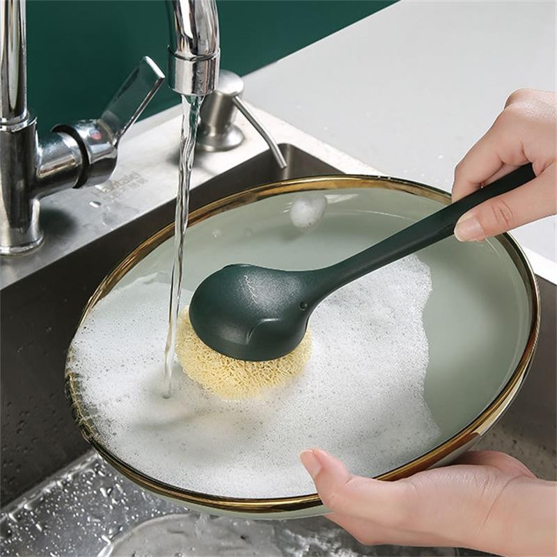 Βούρτσα νανοκατσαρόλας κουζίνας Αντικαταστάσιμη καθαρή σφαίρα με μακριά λαβή από χάλυβα Κουζίνα μαγειρικής μαγειρικής με μακριά λαβή Βούρτσα καθαρισμού πιάτων
