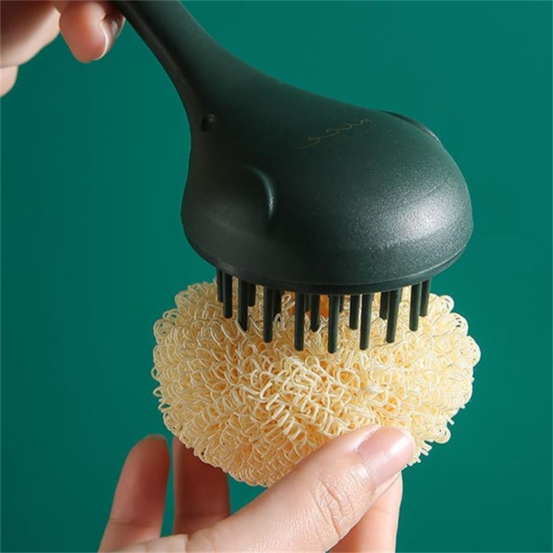 Βούρτσα νανοκατσαρόλας κουζίνας Αντικαταστάσιμη καθαρή σφαίρα με μακριά λαβή από χάλυβα Κουζίνα μαγειρικής μαγειρικής με μακριά λαβή Βούρτσα καθαρισμού πιάτων