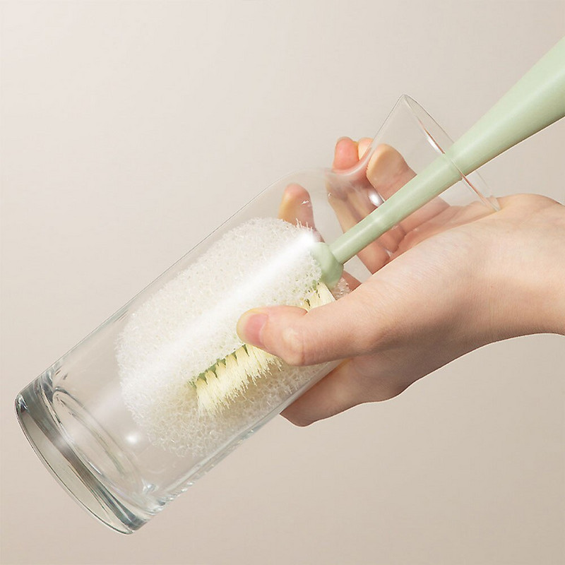 Ilgos rankenos butelių šepetėlio valiklis Nuimami valiklio puodeliai Šveitimo šepetys Kempinėlių valymo šepečių butelių ploviklis virtuvei