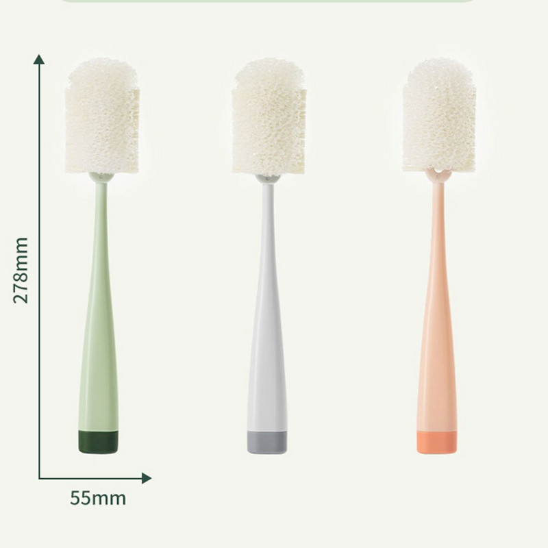 Ilgos rankenos butelių šepetėlio valiklis Nuimami valiklio puodeliai Šveitimo šepetys Kempinėlių valymo šepečių butelių ploviklis virtuvei