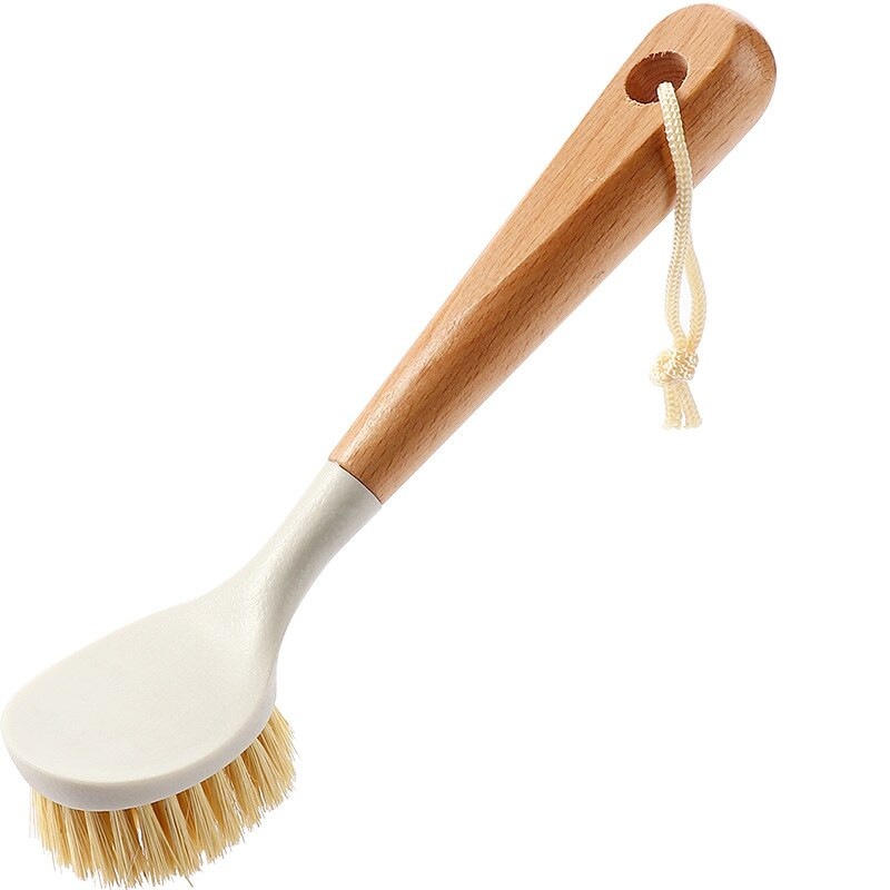 Ξύλινη μακρά λαβή για τηγάνι Βούρτσα Πιάτων Μπολ Πλύσιμο Βούρτσα Καθαρισμού Πρακτικά Κρεμαστά Αντικολλητικά Εργαλεία Καθαρισμού Λάδι κουζίνας