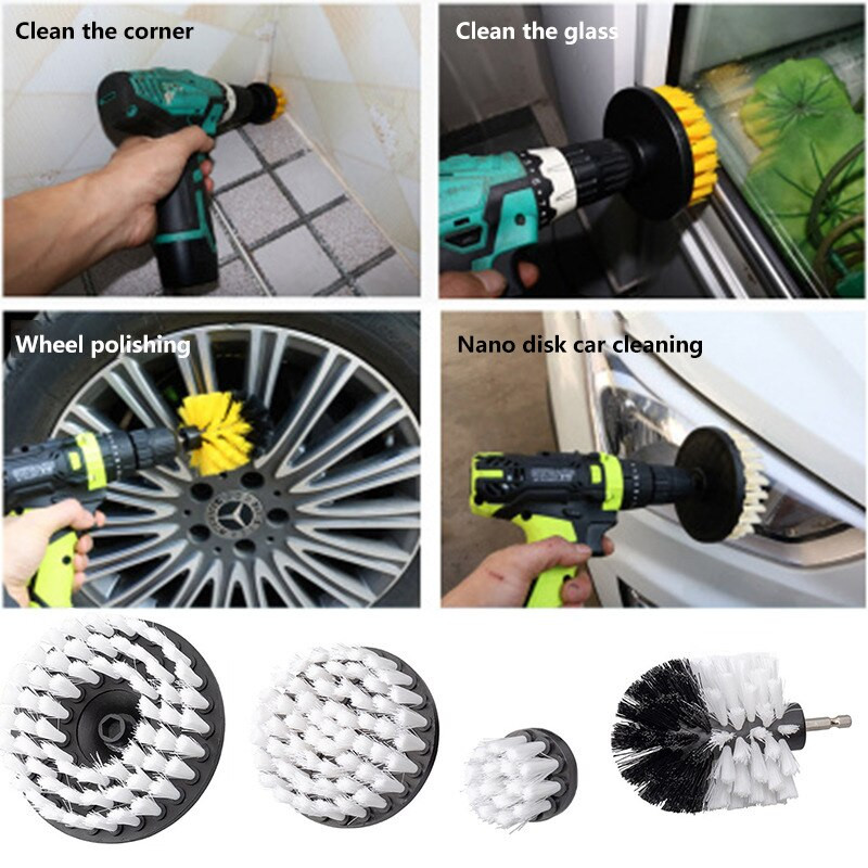 2/3,5/4/5 ιντσών Βούρτσα καθαρισμού αυτοκινήτου Ηλεκτρικές βούρτσες τρυπανιού Εργαλεία προσάρτημα Σετ Power Scrubber Brush Kit with Extender