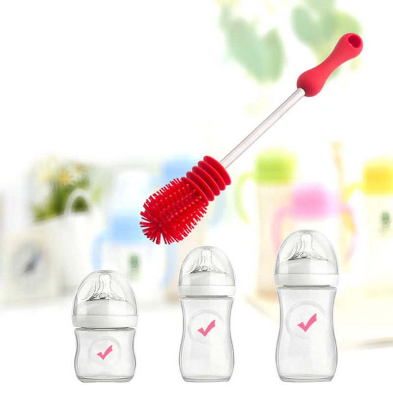 Βούρτσες για μπουκάλια Βούρτσα σιλικόνης Πλαστική μακριά λαβή Μπουκάλια τροφοδοσίας Καθαριστικό καθαριστικό γυαλιού Βούρτσα καθαρισμού φλυτζανιών