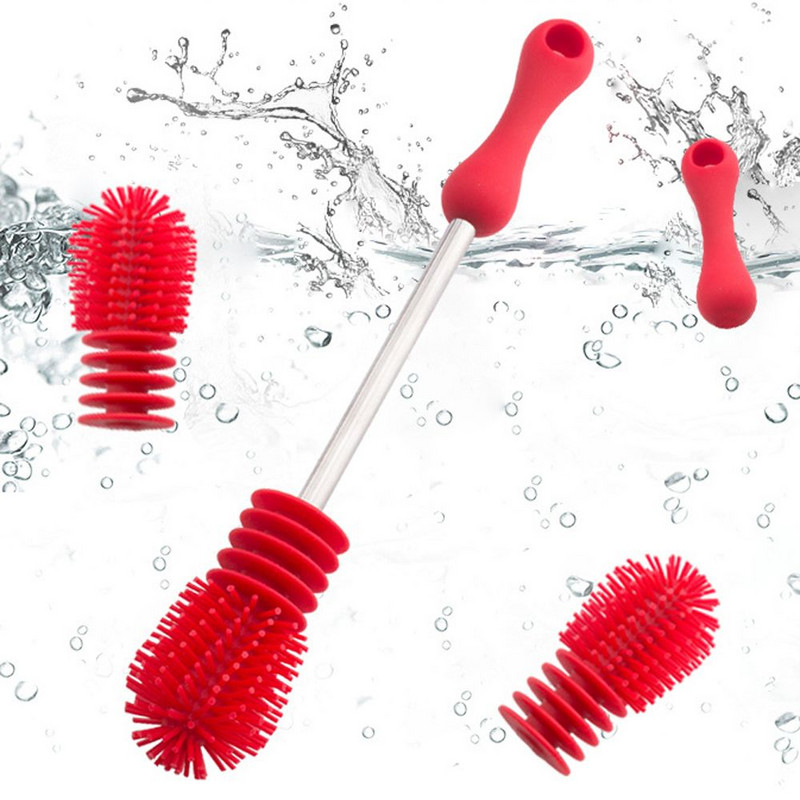 Βούρτσες για μπουκάλια Βούρτσα σιλικόνης Πλαστική μακριά λαβή Μπουκάλια τροφοδοσίας Καθαριστικό καθαριστικό γυαλιού Βούρτσα καθαρισμού φλυτζανιών