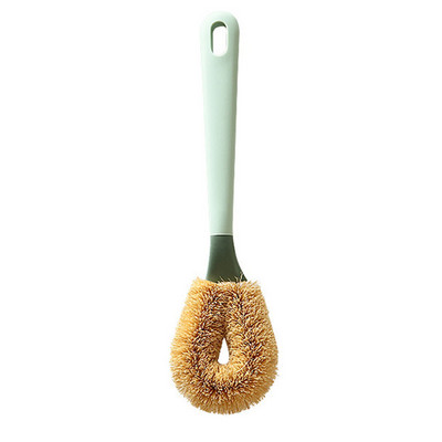 Βούρτσα καθαρισμού κουζίνας με μακριά λαβή καφέ τρίχα βούρτσα για κατσαρόλα Βούρτσα πλυσίματος πιάτων απολιπαντική βούρτσα παλάμης καρύδας για καθαρισμό πιάτων