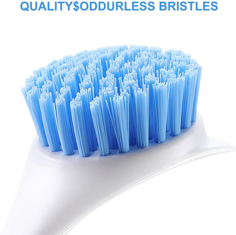 Eyliden Pan Pot Dish Pot Brush Scrub Scrub Kitchen with Scraper Tip Άνετη λαβή άοσμες τρίχες για καθαρά καλούπια στο τηγάνι