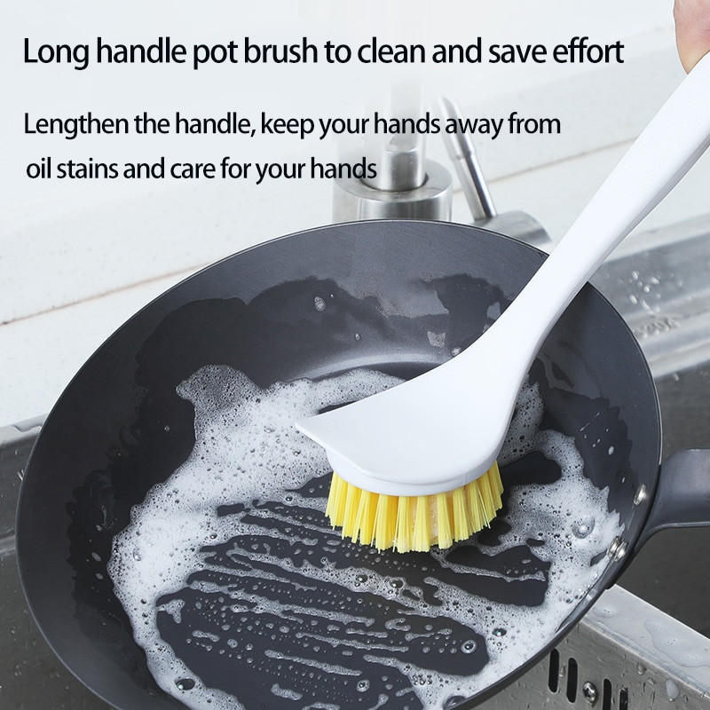 Eyliden Pan Pot Dish Sink Brush Kitchen Scrub Brush with Scraper