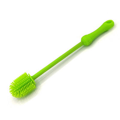 Φορητή βούρτσα για μπουκάλια σιλικόνης Πολυλειτουργική βούρτσα καθαρισμού κουζίνας με μακριά λαβή Ελαφρύ, βολικό πράσινο πινέλο