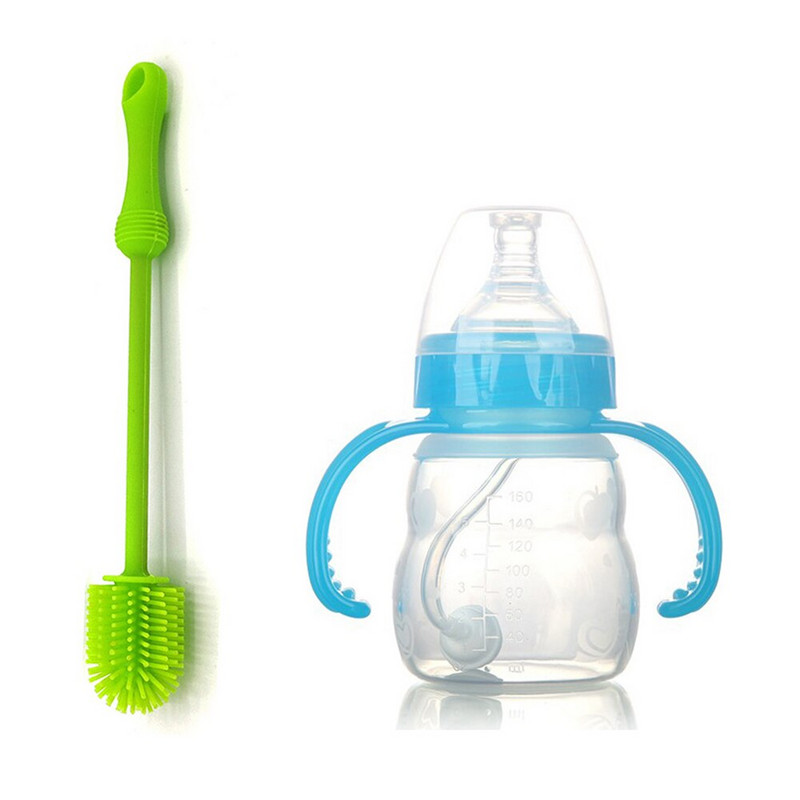 Φορητή βούρτσα για μπουκάλια σιλικόνης Πολυλειτουργική βούρτσα καθαρισμού κουζίνας με μακριά λαβή Ελαφρύ, βολικό πράσινο πινέλο