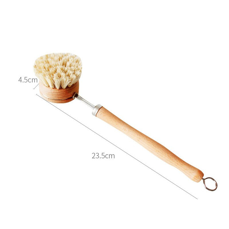 Βούρτσα καθαρισμού κατσαρόλας με μακριά λαβή Βούρτσες πλυσίματος πιάτων Sisal με ξύλινη λαβή Πλυντήριο πιάτων Εργαλεία καθαρισμού κουζίνας Αντικαταστάσιμη κεφαλή