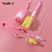 WALFOS 7 τεμ./4 τεμ. Βούρτσα καθαρισμού φιαλών τροφοδοσίας Σετ καθαρισμού βούρτσας σφουγγαριού βούρτσα θηλής βούρτσα άχυρο