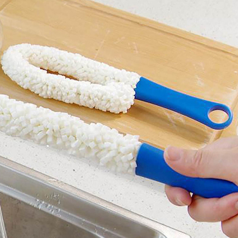 Multifunktsionaalne pikk puhastushari vahtpudeli karahvin veiniklaasi baari köögipuhastusvahend Paindlik, pehme, pikk puhastustassi pintsel