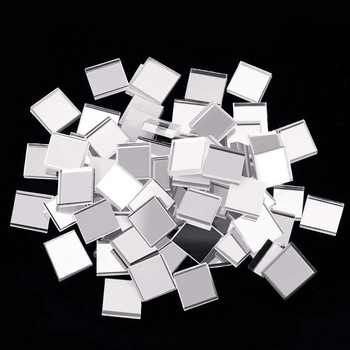 Αυτοκόλλητα Μίνι Τετράγωνοι Καθρέφτες Χειροτεχνίας από Πραγματικό Γυαλί Αυτοκόλλητα Πλακάκια Μωσαϊκά για Μπάνιο DIY Χειροποίητη Χειροτεχνία Κατασκευή διακόσμησης σπιτιού