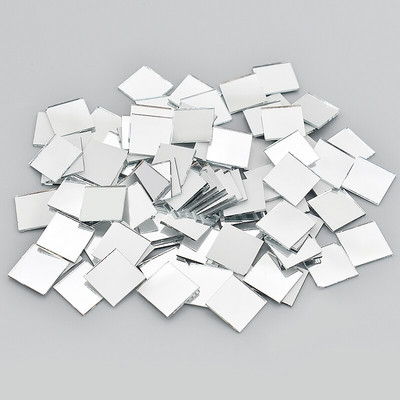 Νέα 100Pcs 10x10mm/15x15mm Mini Glass Square Mirror Mosaic Tiles Bulk For Diy Crafts Home Decorations