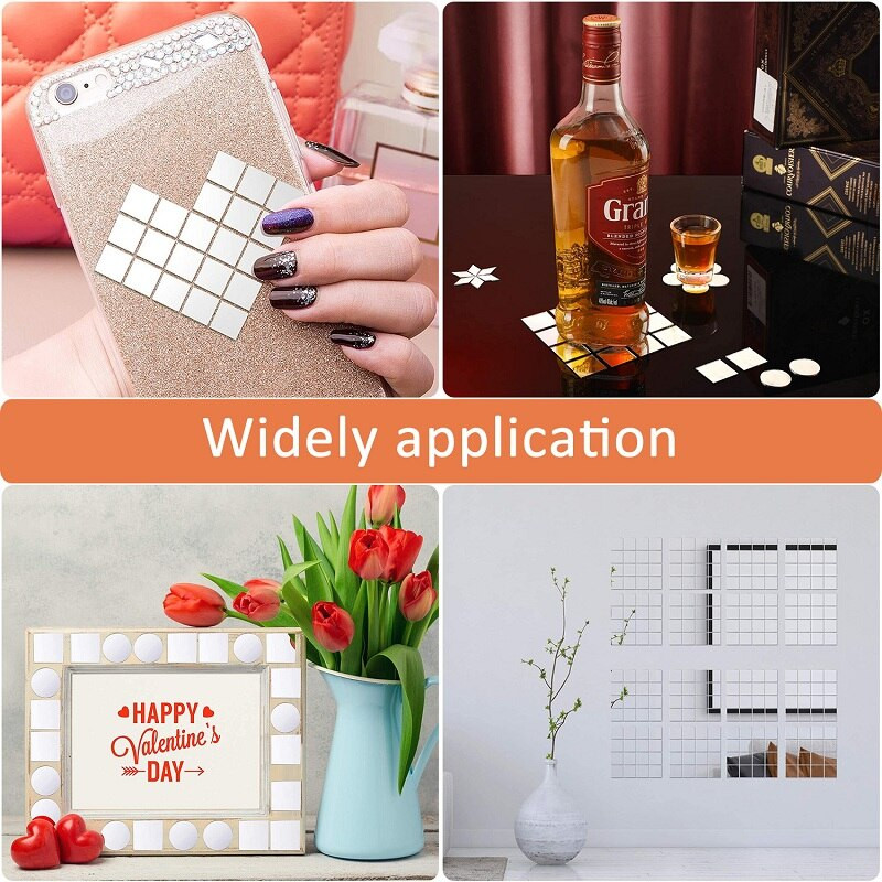 Jaunas, 100 gab. 10 x 10 mm/15 x15 mm, mini stikla kvadrātveida spoguļa mozaīkas flīzes lielapjoma amatniecībai mājas dekorēšanai