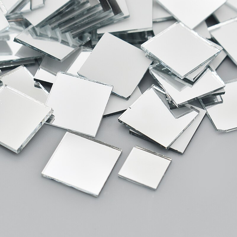 Jaunas, 100 gab. 10 x 10 mm/15 x15 mm, mini stikla kvadrātveida spoguļa mozaīkas flīzes lielapjoma amatniecībai mājas dekorēšanai