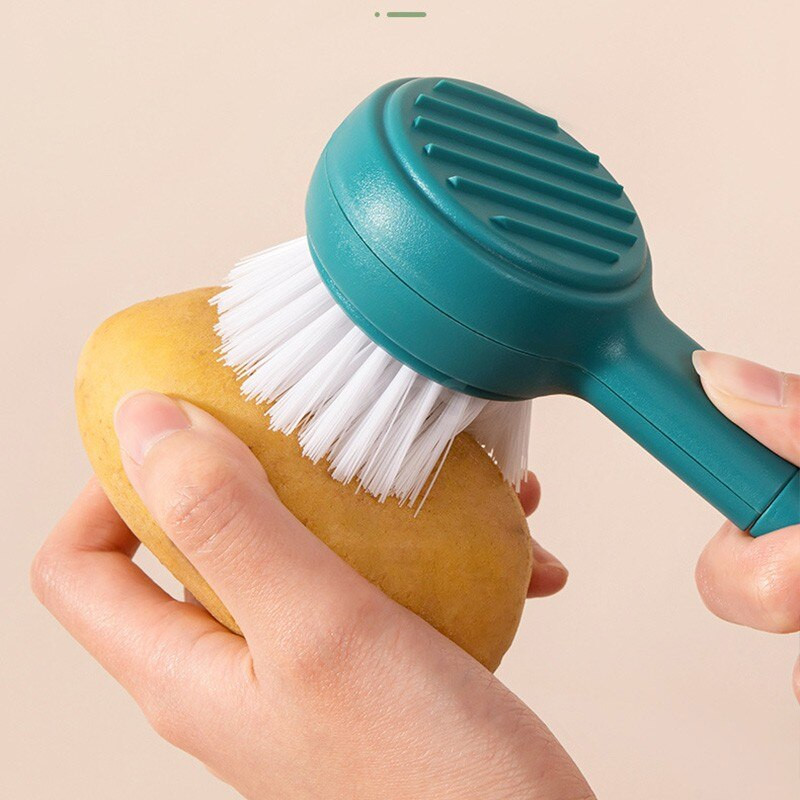 Βούρτσα καθαρισμού λαχανικών κουζίνας 2 σε 1 με χειροκίνητο αποφλοιωτή, Νέο πολυλειτουργικό μαχαίρι καθαρισμού πατάτας για αξεσουάρ πλυσίματος φρούτων