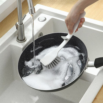 1PC Четка за почистване на кухня Четка за саксия с дълга дръжка Четка за миене на купа за съдове Почистваща четка за кухня Аксесоари за почистване на баня