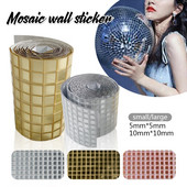 Αυτοκόλλητο 1 Roll Αυτοκόλλητο Mini Square 5/10mm Ακρυλικό Μωσαϊκό Πλακάκια Καθρέφτη Για Diy Μπάνιο Αυτοκόλλητο Τοίχου Χειροποίητα Χειροτεχνήματα Διακόσμηση σπιτιού