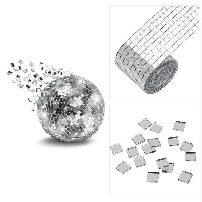 1 rullis, pašlīmējošas mini kvadrātveida 5/10 mm akrila spoguļa mozaīkas flīzes vannas istabas sienas uzlīmei ar rokām darināti amatniecības mājas dekori