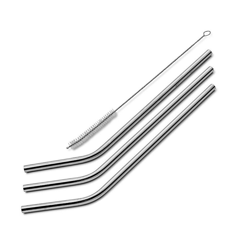 6 tk korduvkasutatavad roostevabast terasest metallist joogikõrred korduvkasutatavad kõrred + 2 puhastusharja komplekt