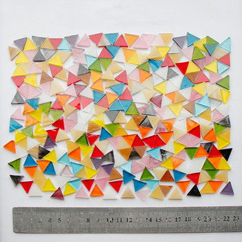 Πλακάκια μωσαϊκού από καθαρό γυαλί 50g Τριγωνικό μωσαϊκό χρωματισμένο κομμάτι DIY μωσαϊκό κατασκευής πέτρες για χειροτεχνία Χόμπι Διακόσμηση τοίχου σπιτιού