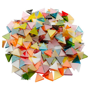 50g Прозрачни стъклени мозаечни плочки Триъгълни оцветени мозаечни парчета Направи си сам камъни за правене на мозайка за занаяти Хоби Изкуства Декорация на стени в дома