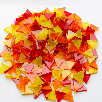 50 g läbipaistvast klaasist mosaiikplaadid kolmnurksed peitsitud mosaiikplaadid. DIY mosaiigi valmistamise kivid käsitööks hobikunstiks koduseina kaunistamiseks