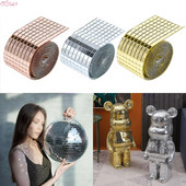 4 * 100 cm auto-adeziv mini oglindă pătrată din sticlă din mozaic autocolante pentru baie bricolaj artizanat lucrat manual decorarea casei