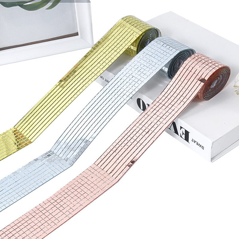 4 * 100 cm auto-adeziv mini oglindă pătrată din sticlă din mozaic autocolante pentru baie bricolaj artizanat lucrat manual decorarea casei