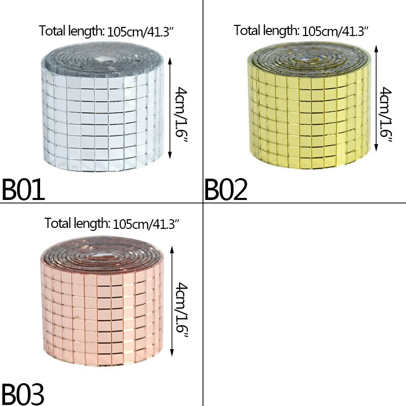 4 * 100 cm auto-adeziv mini oglindă pătrată din sticlă din mozaic autocolante pentru baie bricolaj artizanat lucrat manual decorarea casei