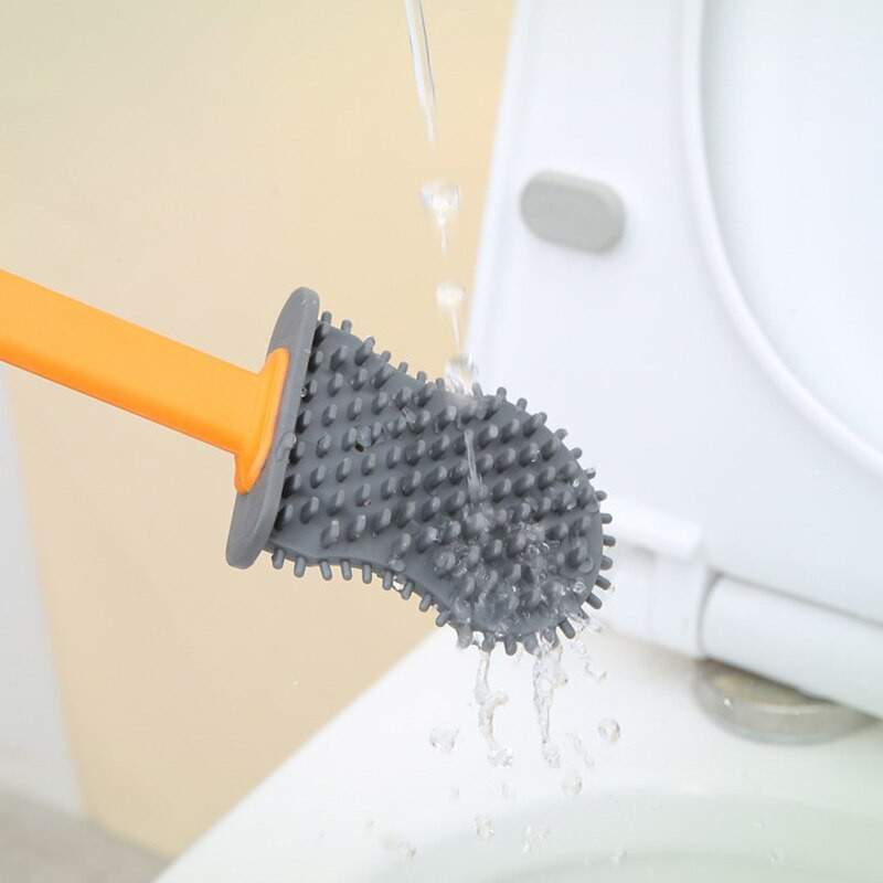 Pika varrega silikoonist lame WC-hari koos kestakujulise hoidikuga surnud nurga puhastamine augustamata vannitoatarvikud komplektid tööriistad