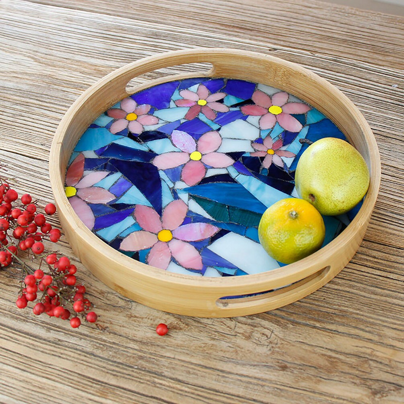 Lapų formos mozaikinės plytelės Vitražo mozaika „pasidaryk pats“ rankų darbo padėkliukas mozaikinis galvosūkis meno kūrimui sienų dekoravimo reikmenys