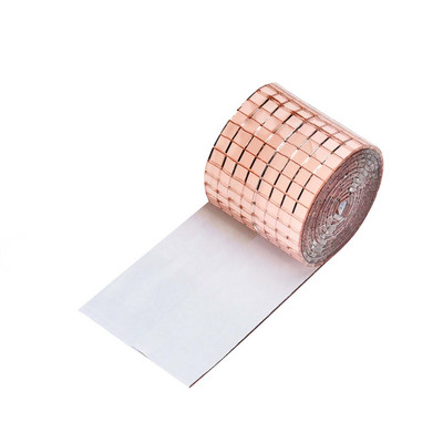 Πλέγμα 5x5mm 30cm Αυτοκόλλητο Τετράγωνο Γυαλί Ψηφιδωτό Πλακάκια Χρυσό Σιβερ Καθρέφτες Μωσαϊκά Φύλλα για DIY Χειροτεχνία Αυτοκόλλητο τοίχου