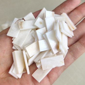 50 τμχ ορθογώνιο FanshapePure White Color Shell Mother of pearl μωσαϊκό πλακάκι για χειροτεχνία DIY διακόσμηση