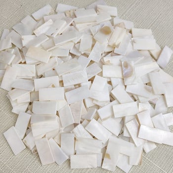 50 τμχ ορθογώνιο FanshapePure White Color Shell Mother of pearl μωσαϊκό πλακάκι για χειροτεχνία DIY διακόσμηση