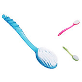 Cu mâner lung, din plastic, baie pentru corp, duș, perie pentru spate, scrubber, masaj pentru curățarea pielii, albastru