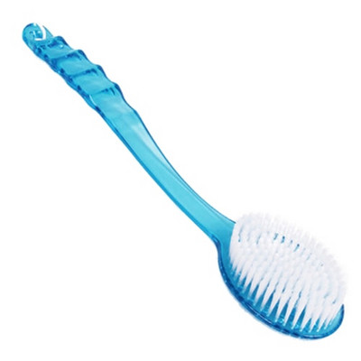 Cu mâner lung, din plastic, baie pentru corp, duș, perie pentru spate, scrubber, masaj pentru curățarea pielii, albastru