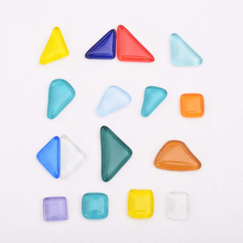 JUNAO 20 τμχ Mix Color Glass Mosaic Tiles Stones Round Cabochons Beads DIY Mosaic Making for Puzzle Arts Χειροτεχνία διακόσμησης σπιτιού