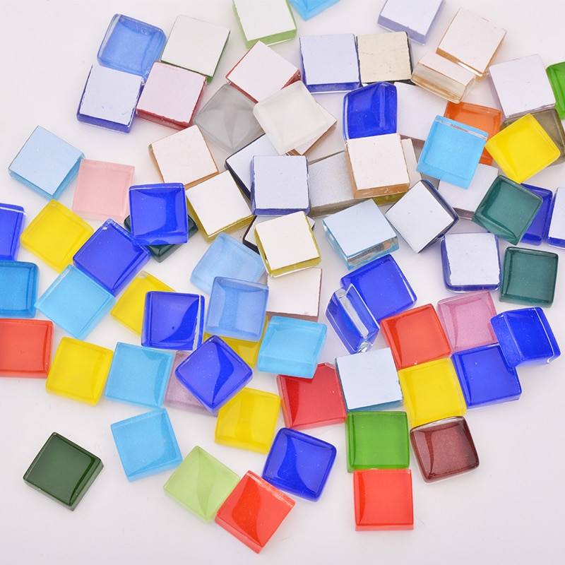 JUNAO 20 τμχ Mix Color Glass Mosaic Tiles Stones Round Cabochons Beads DIY Mosaic Making for Puzzle Arts Χειροτεχνία διακόσμησης σπιτιού