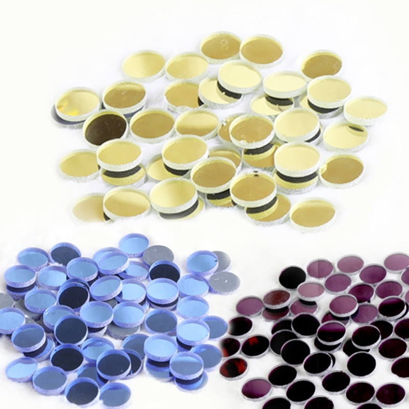 Mozaic rotund din oglindă de sticlă de 50 g Piesă de mozaic multicoloră Pietre de fabricare a mozaicului pentru artizanat Hobby Artă Decorarea peretelui de acasă