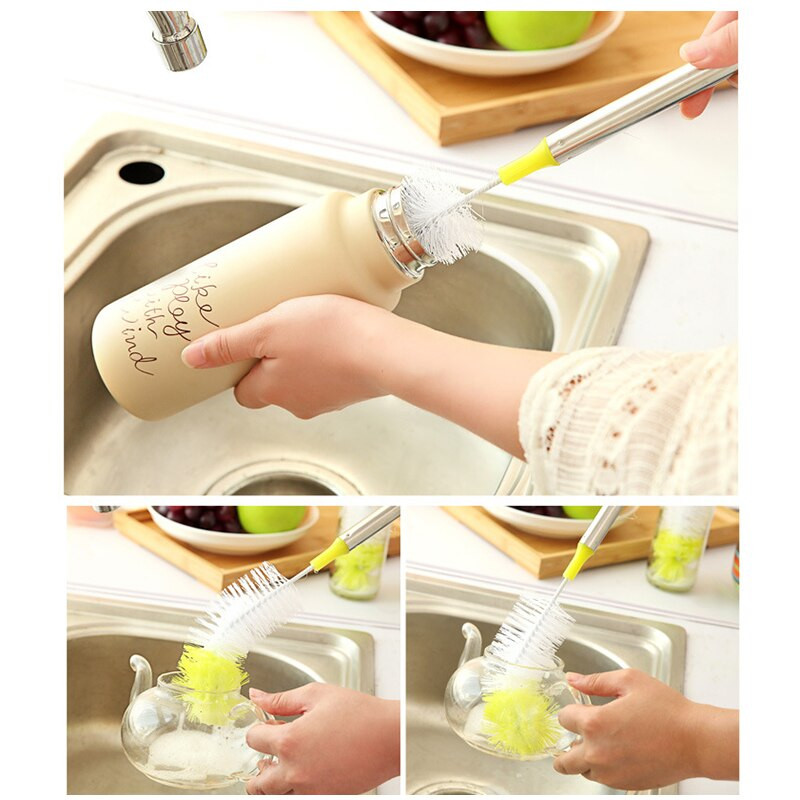 Pika varrega plastpudelihari, painutatav ja kaasaskantav, vastupidav, hõlpsasti kasutatav, vastupidav, korduvkasutatav pudeli- ja tassihari