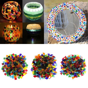 50g/торба Стъклени мозаечни плочки Розов смесен цвят за Направи си сам занаяти Изработка на мозайка Детски пъзел Art Craft Прозрачен камък