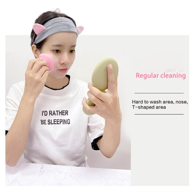 Perie de curățare a feței din silicon Scrubber pentru față Mâner anti-alunecare Curățare în profunzime pentru exfoliere ușoară Îndepărtarea punctelor negre de masaj