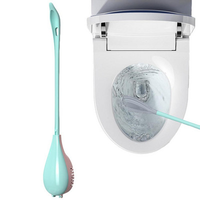 Βούρτσες τουαλέτας σιλικόνης με θήκη επιτοίχιας μακράς λαβής Βούρτσα καθαρισμού τουαλέτας που ανοίγει και κλείνει αξεσουάρ μπάνιου