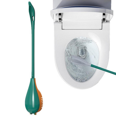 Βούρτσες τουαλέτας σιλικόνης με θήκη επιτοίχιας μακράς λαβής Βούρτσα καθαρισμού τουαλέτας που ανοίγει και κλείνει αξεσουάρ μπάνιου