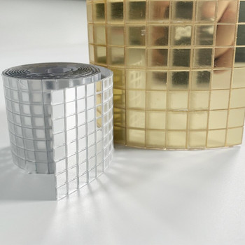 Самозалепващи се занаяти от истинско стъкло Мини квадратни огледални мозаечни плочки Стикери за декорация на дома за баня Направи си сам ръчно изработени занаятчийски консумативи