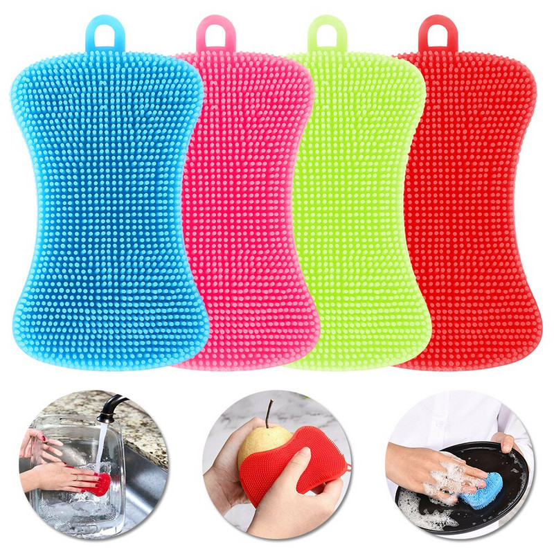 5 τμχ Σφουγγάρι πλυσίματος πιάτων από σιλικόνη κουζίνας Βούρτσες καθαρισμού Μαξιλαράκι καθαρισμού Εργαλεία καθαρισμού βούρτσας χωρίς μούχλα