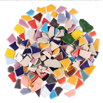 120g Polygon Porcelain Mosaic Tiles DIY Craft Ceramic Tile Mosaic Making Materials 1-4cm μήκος,1~4g/pc,3,5mm Πάχος