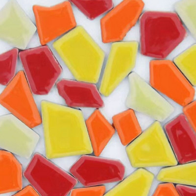 120g polügoonportselanmosaiikplaadid meisterdage käsitööna kasutatavad keraamiliste plaatide mosaiikplaadid, pikkus 1–4 cm, 1–4 g/tk, paksus 3,5 mm